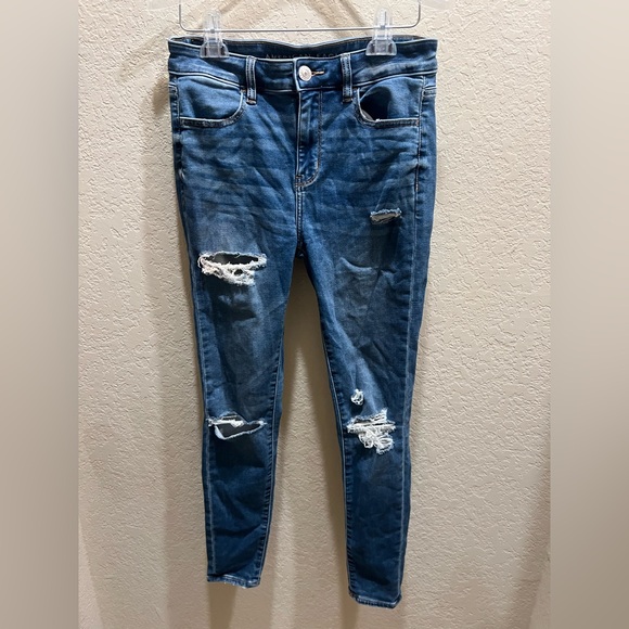 American Eagle Outfitters Denim - American Eagle Outfitters Ripped Blue Skinny Jeans
